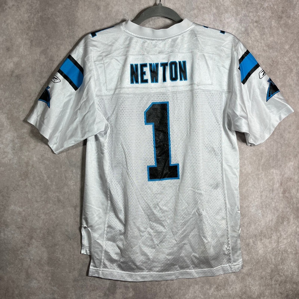 Reebok NFL On Field Cam Newton #1 Carolina Panthers Jersey Boy Large 14/16 White